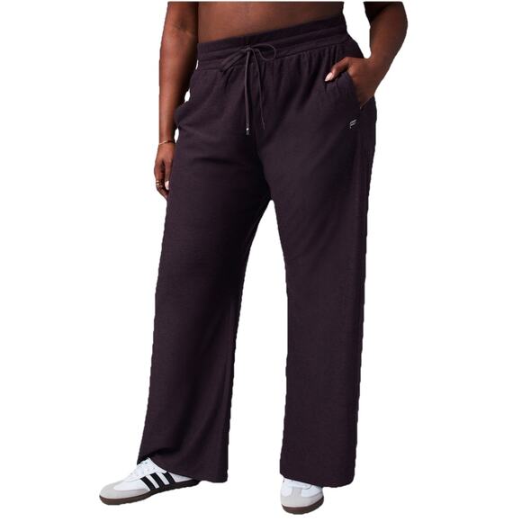 NWT Fabletics Cloud Jersey Wide Leg‎ Size XXL Color Deep Plum Heather - Picture 1 of 8